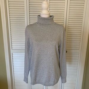 Talbots Grey with Silver Sparkles Turtleneck Sweater Size L